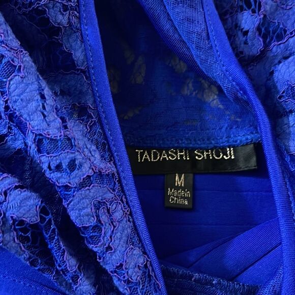 Tadashi Shoji Pintuck Paneled Sheath Dress in Royal Blue M - Picture 8 of 10